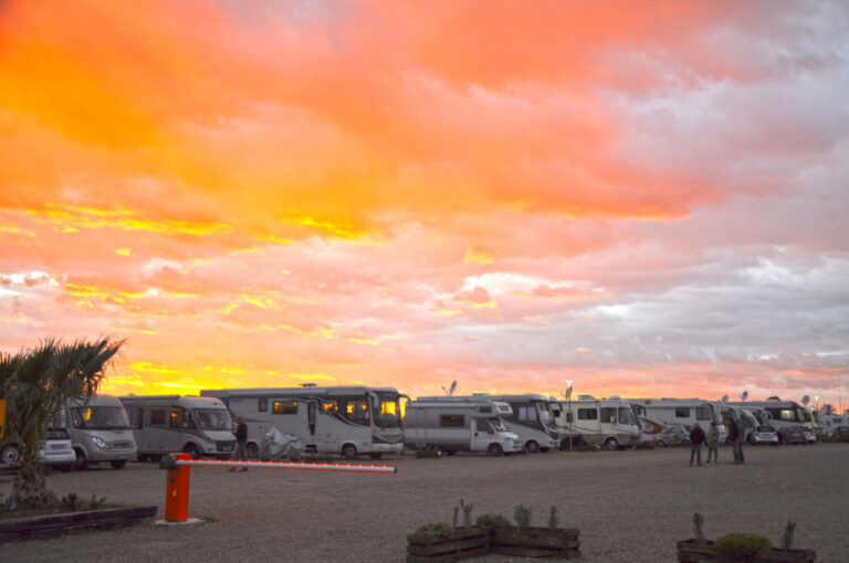 atardecer en camper parck la ribera